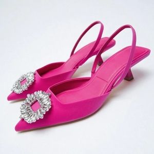 Cute Rhinestone Pink Heels